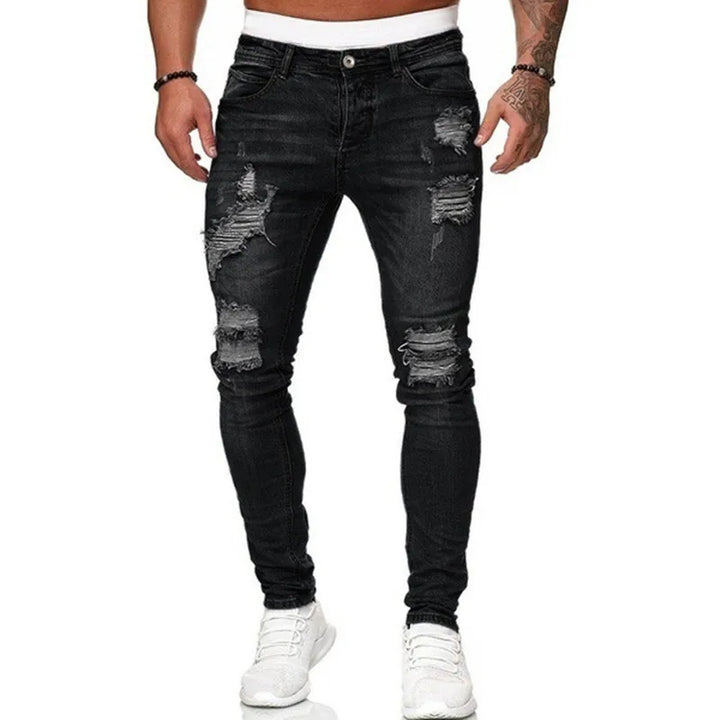 Men's Distressed Stretch Skinny Jeans