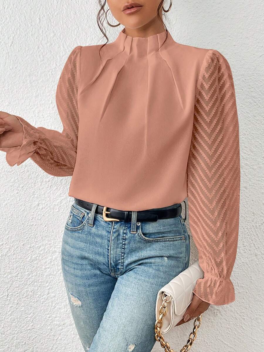 Elegant Lantern Sleeve Top for Women