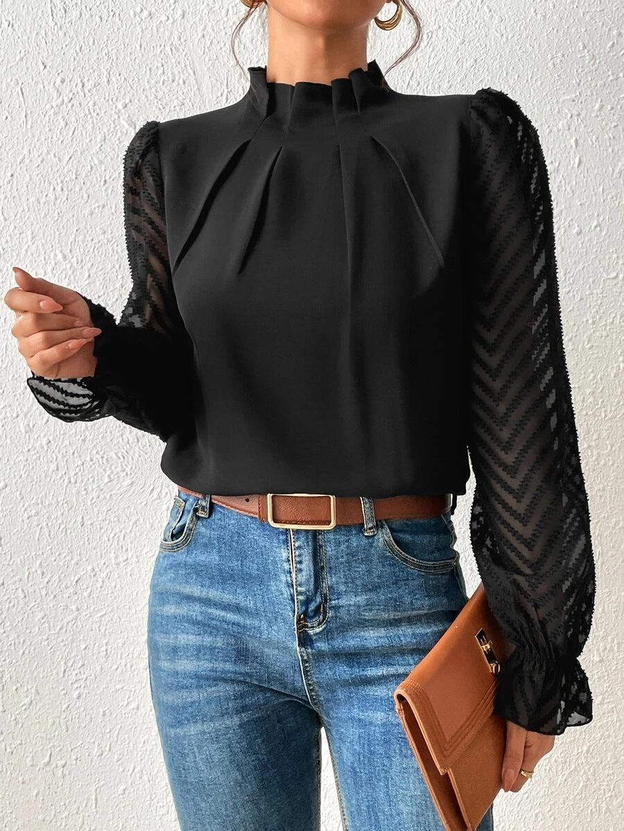 Elegant Lantern Sleeve Top for Women