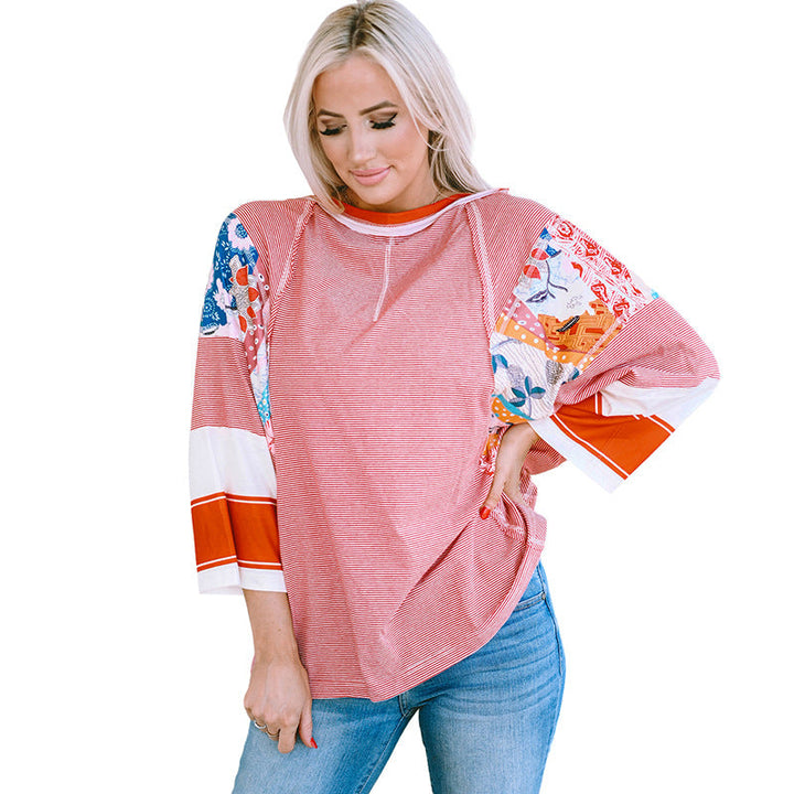 Ailey | Lightweight Batwing Sleeve Patchwork Top
