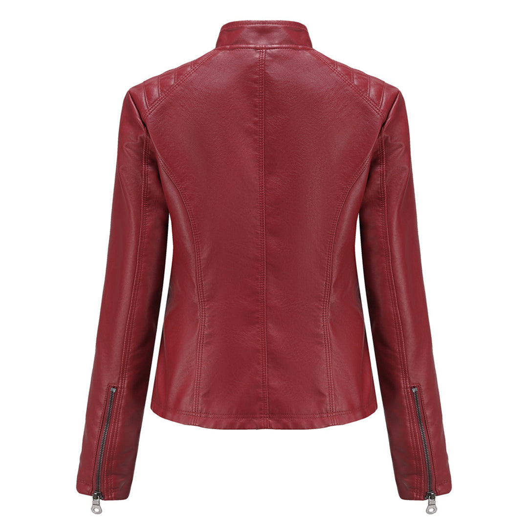 Georgiana | Sleek Leather Spring Coat