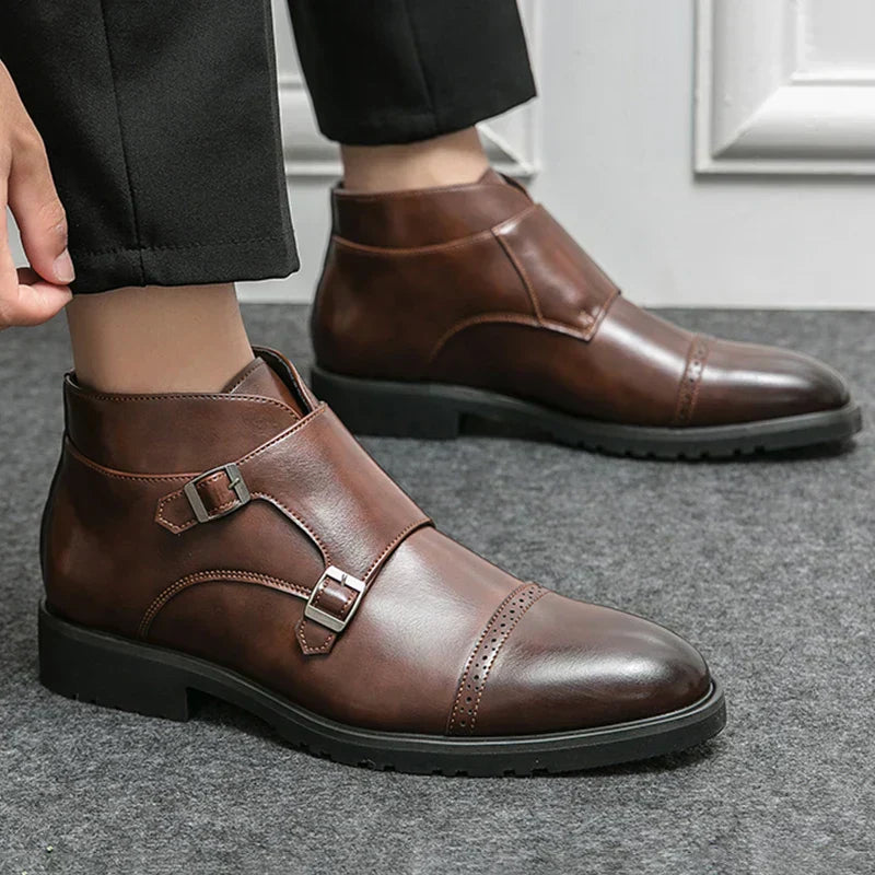 Bubby | Double Monk Buckle Leather Boots