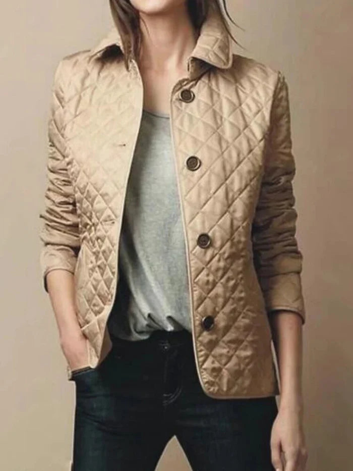 Diamond Pattern Quilted Jacket for Women