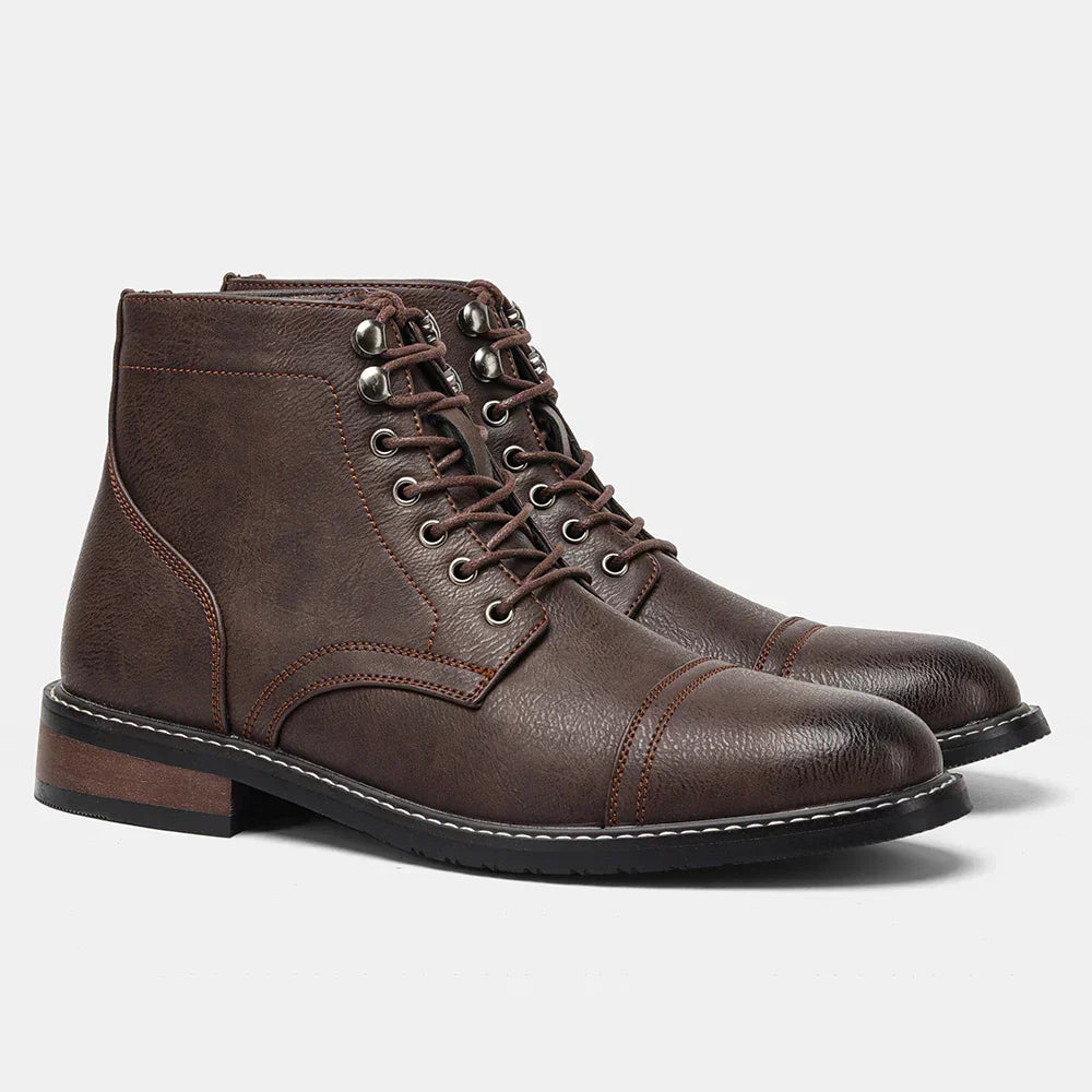 Caesar | Vintage Derby Boots with Cap-Toe