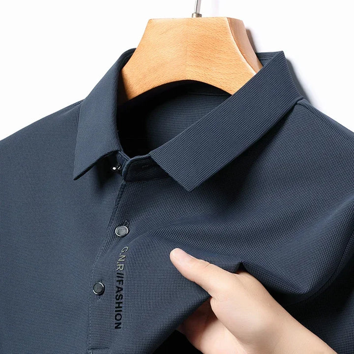 Benson | Trendy Waffle Long Sleeve Polo Shirt