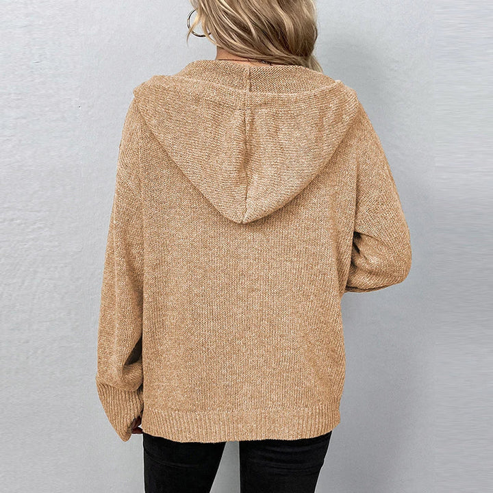 Button-Down Hooded Sweater for Women