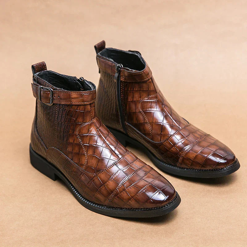 Allen | Leather Buckle Boots