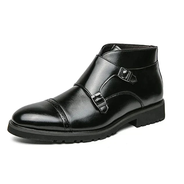 Bubby | Double Monk Buckle Leather Boots