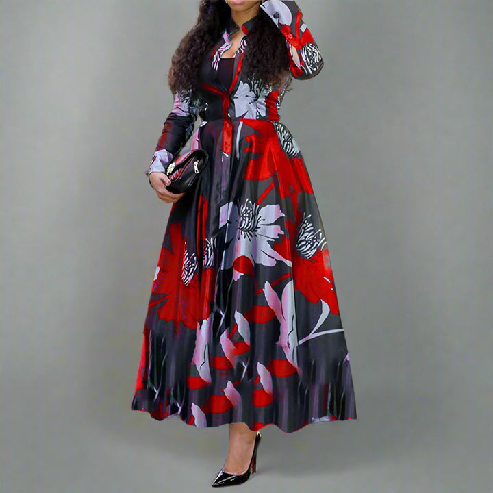 Sophisticated Floral Long Dress For Women