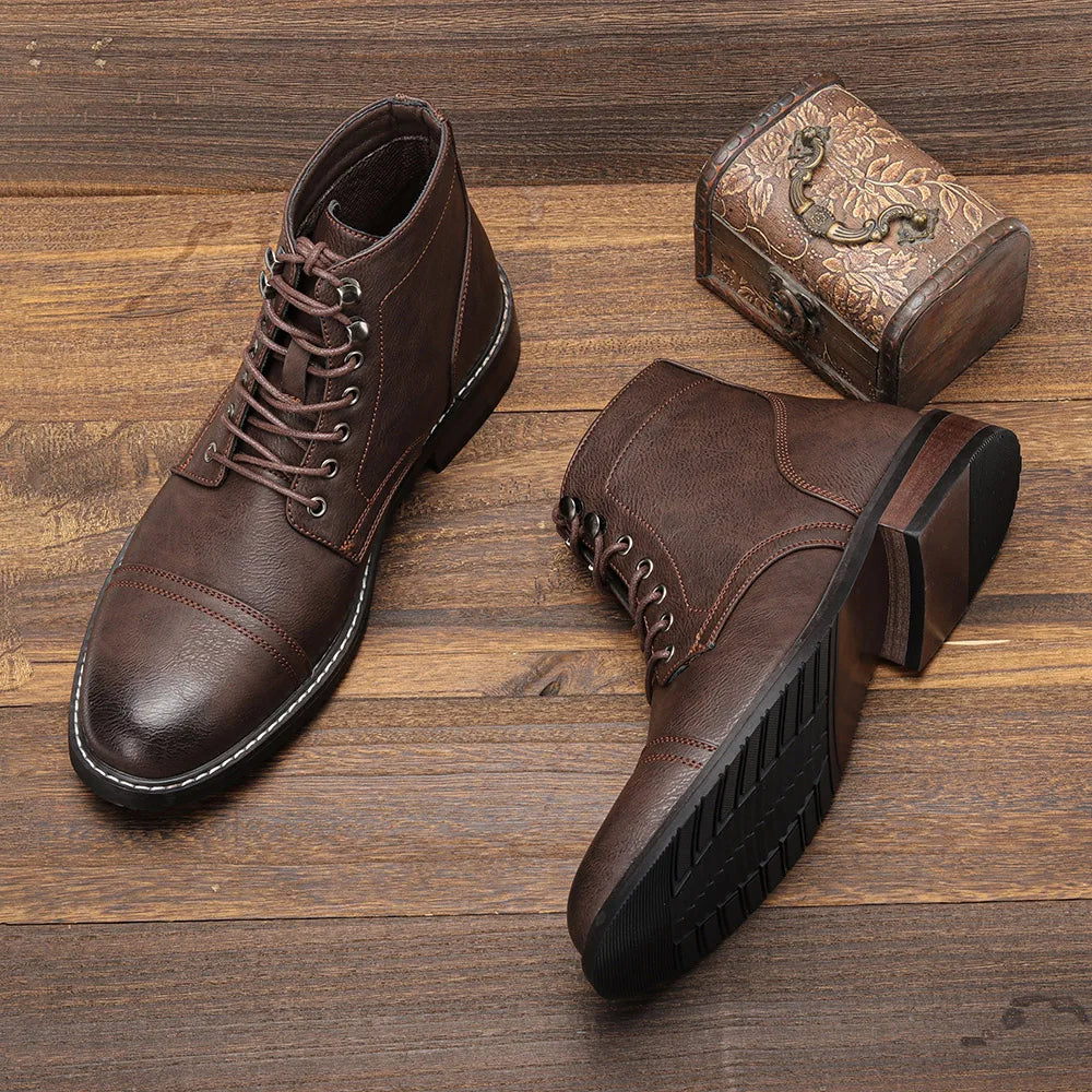 Caesar | Vintage Derby Boots with Cap-Toe