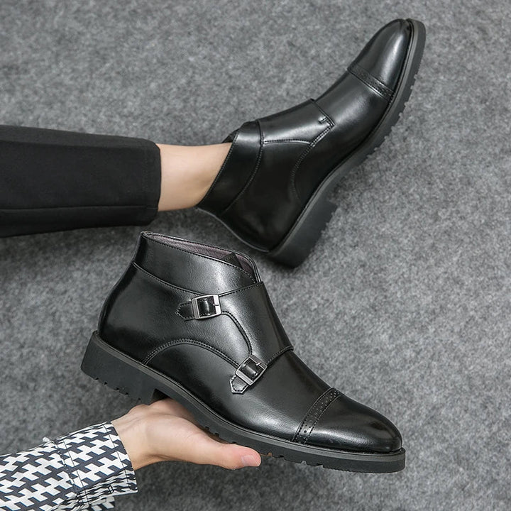 Bubby | Double Monk Buckle Leather Boots