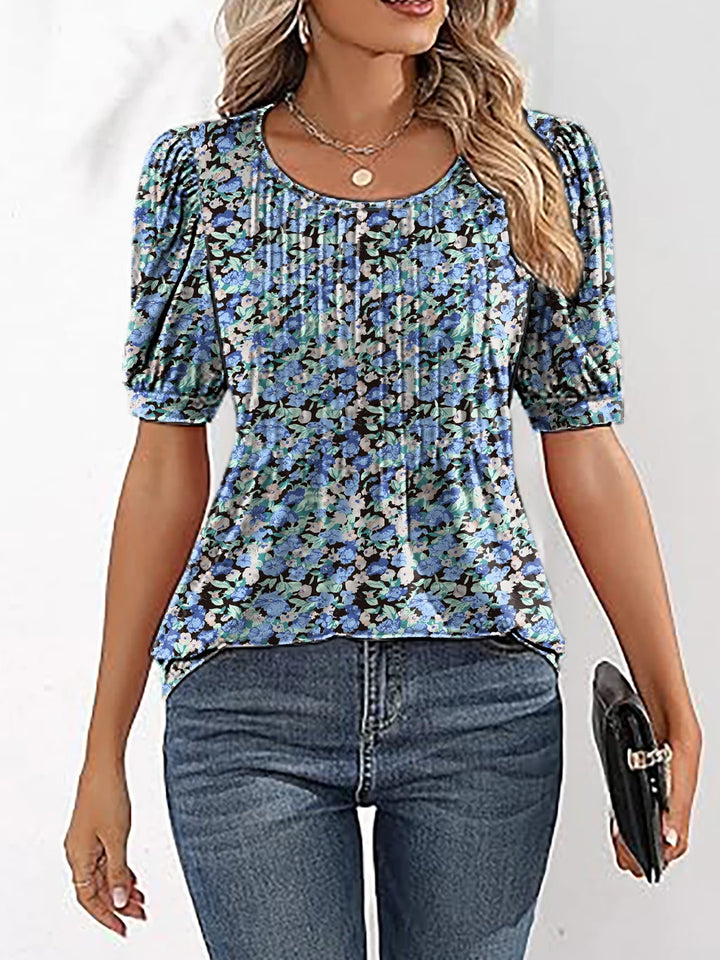 Ashtrid | Pleated Puff Sleeve Blouse