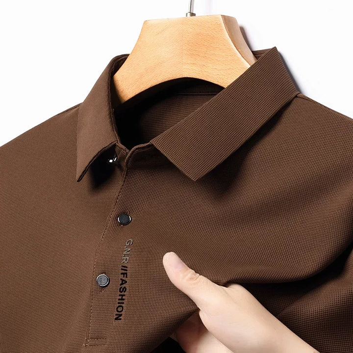 Benson | Trendy Waffle Long Sleeve Polo Shirt