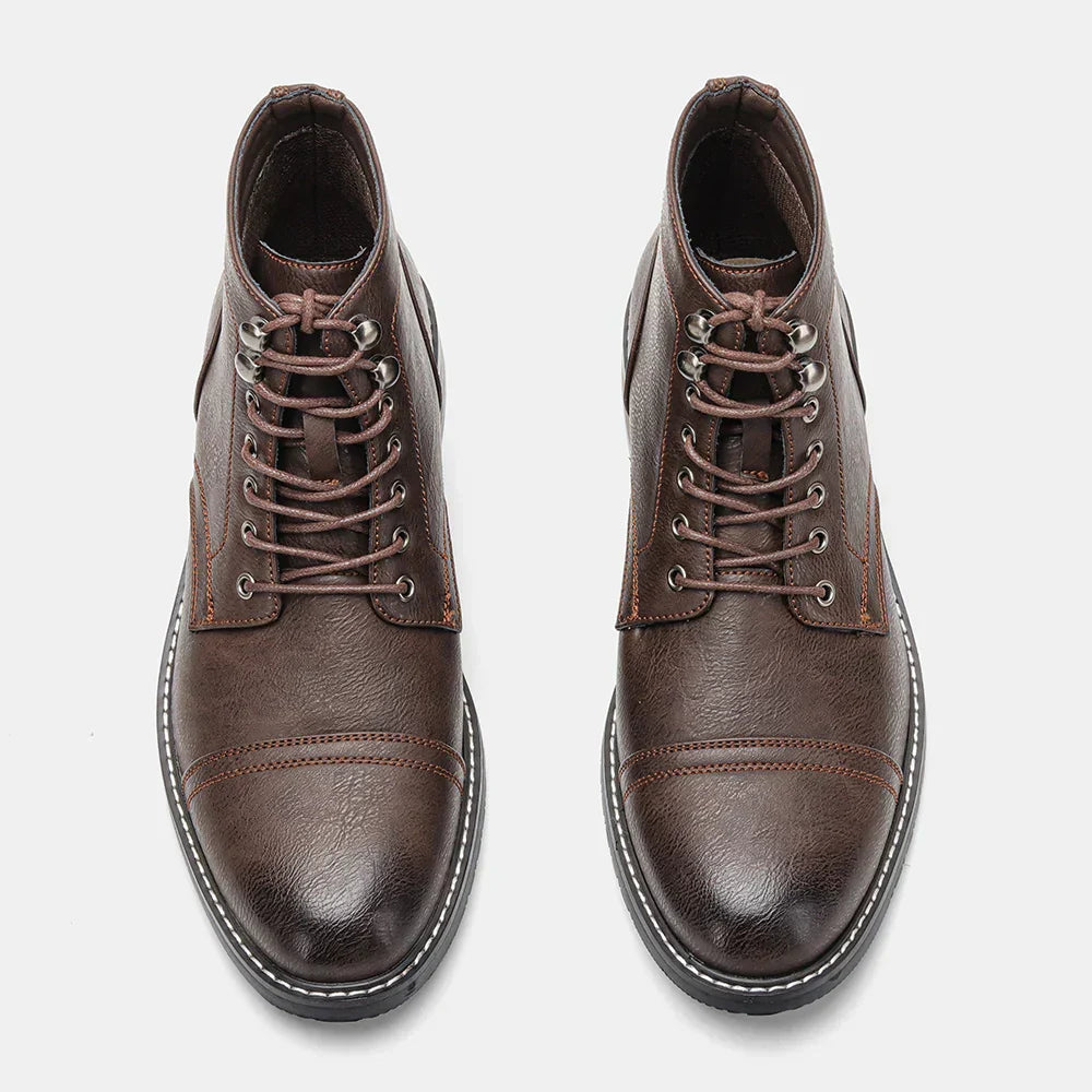 Caesar | Vintage Derby Boots with Cap-Toe