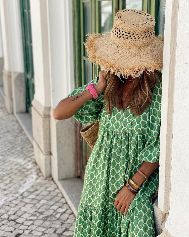 Patterned Bohemian Long Dress