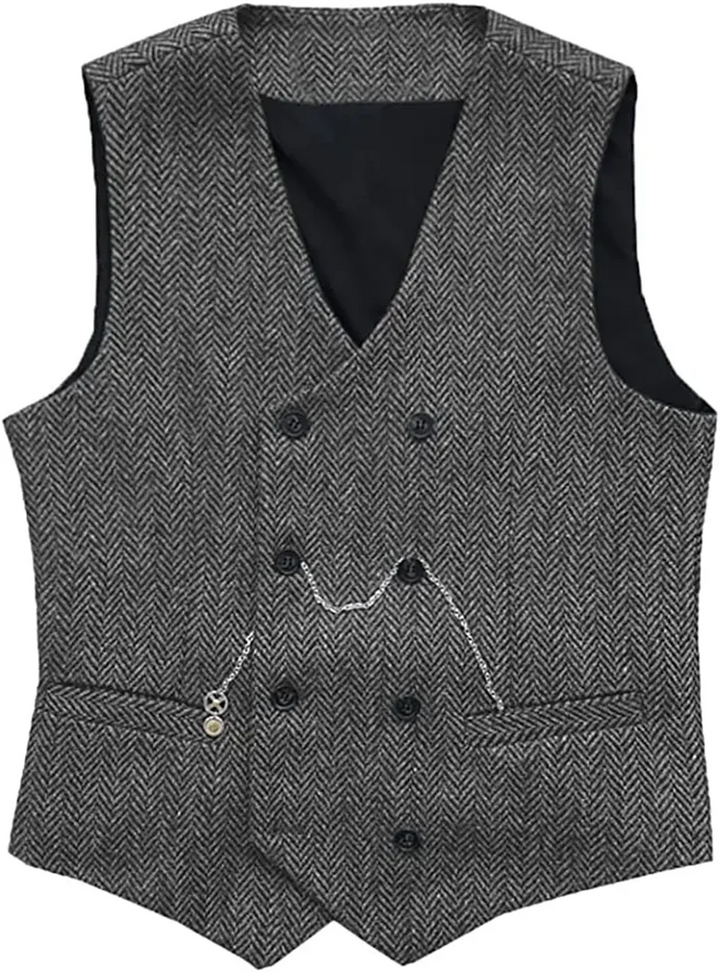 Arnold | Classic Tweed Double-Breasted Suit Vest Tuxedo