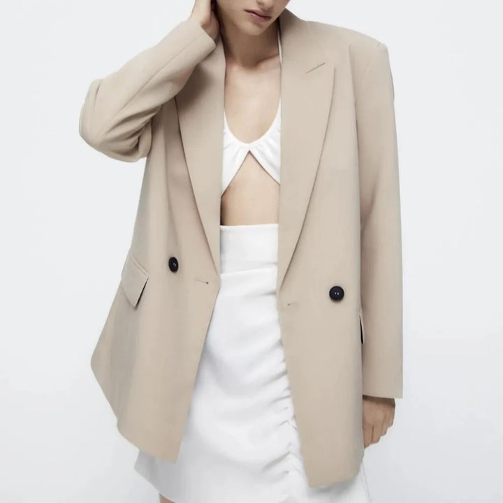 Zarah | Oversized Double-Breasted Lined Blazer