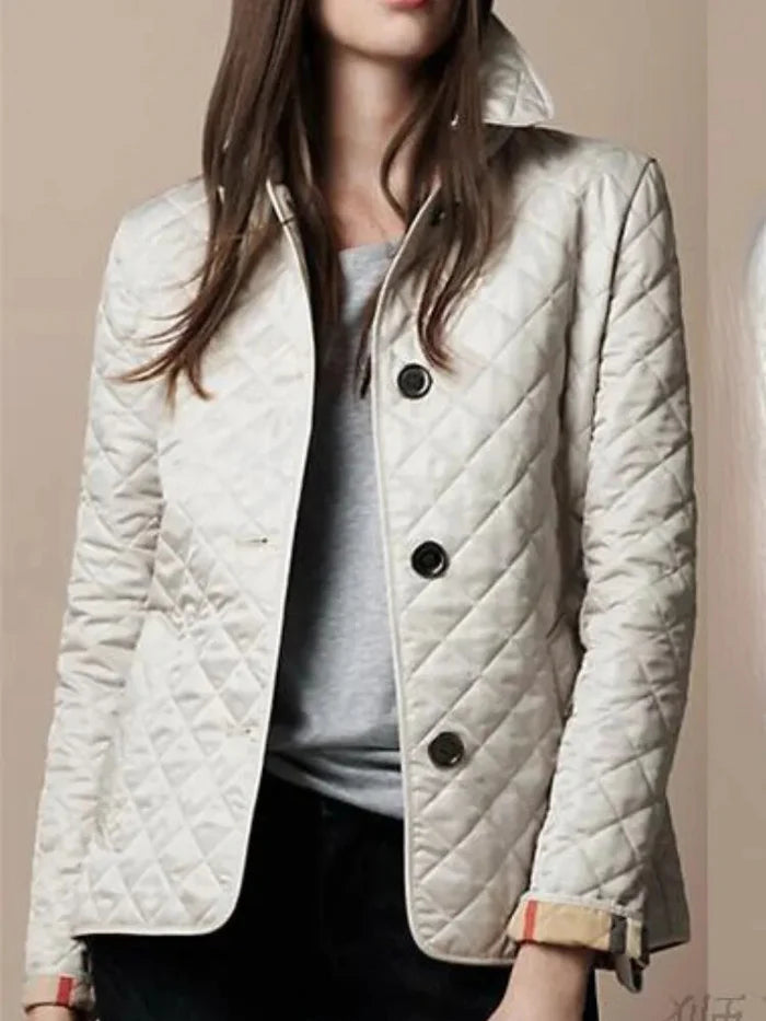 Diamond Pattern Quilted Jacket for Women