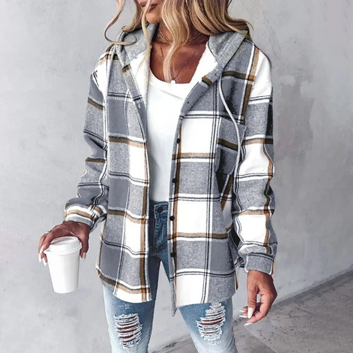 Kristen | Cozy Hooded Checked Jacket