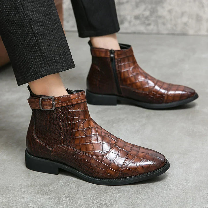 Allen | Leather Buckle Boots