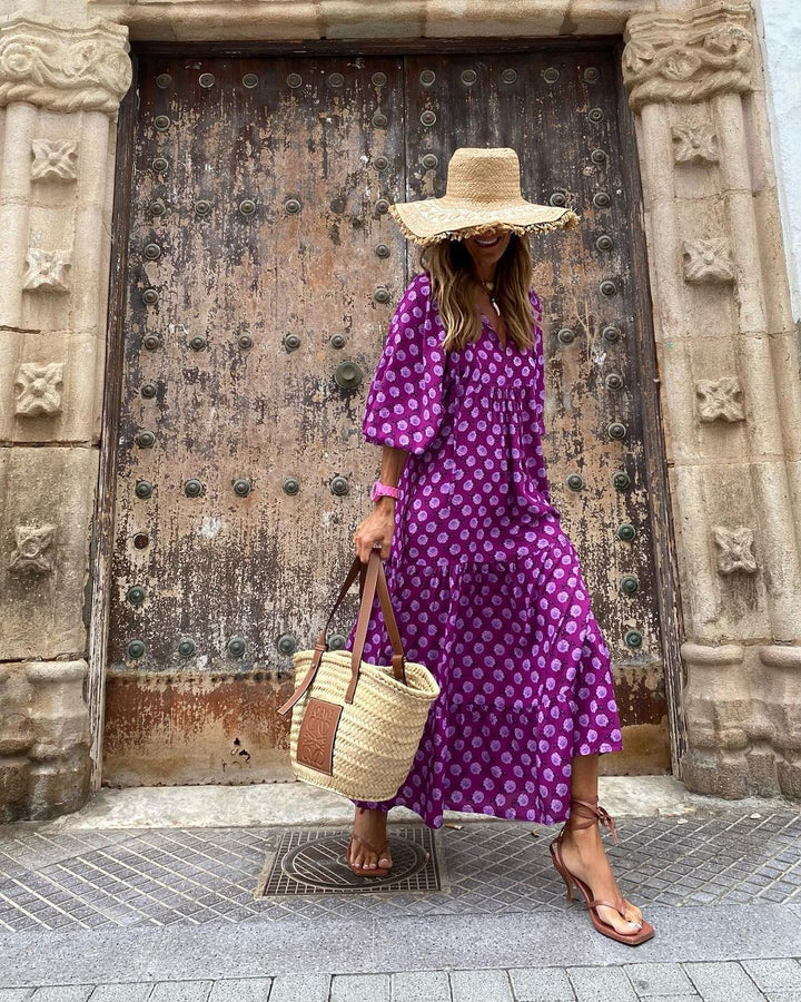 Patterned Bohemian Long Dress