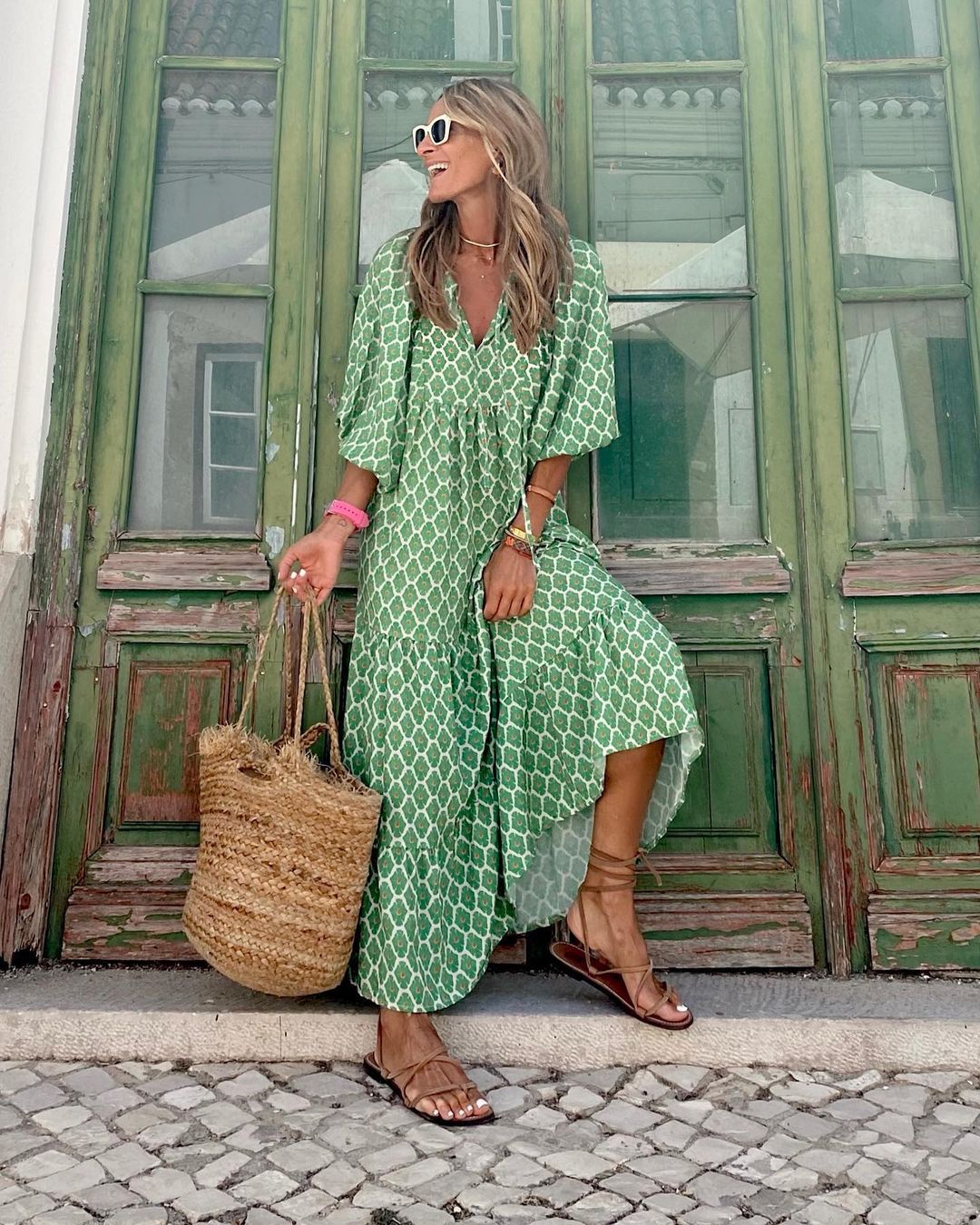 Patterned Bohemian Long Dress