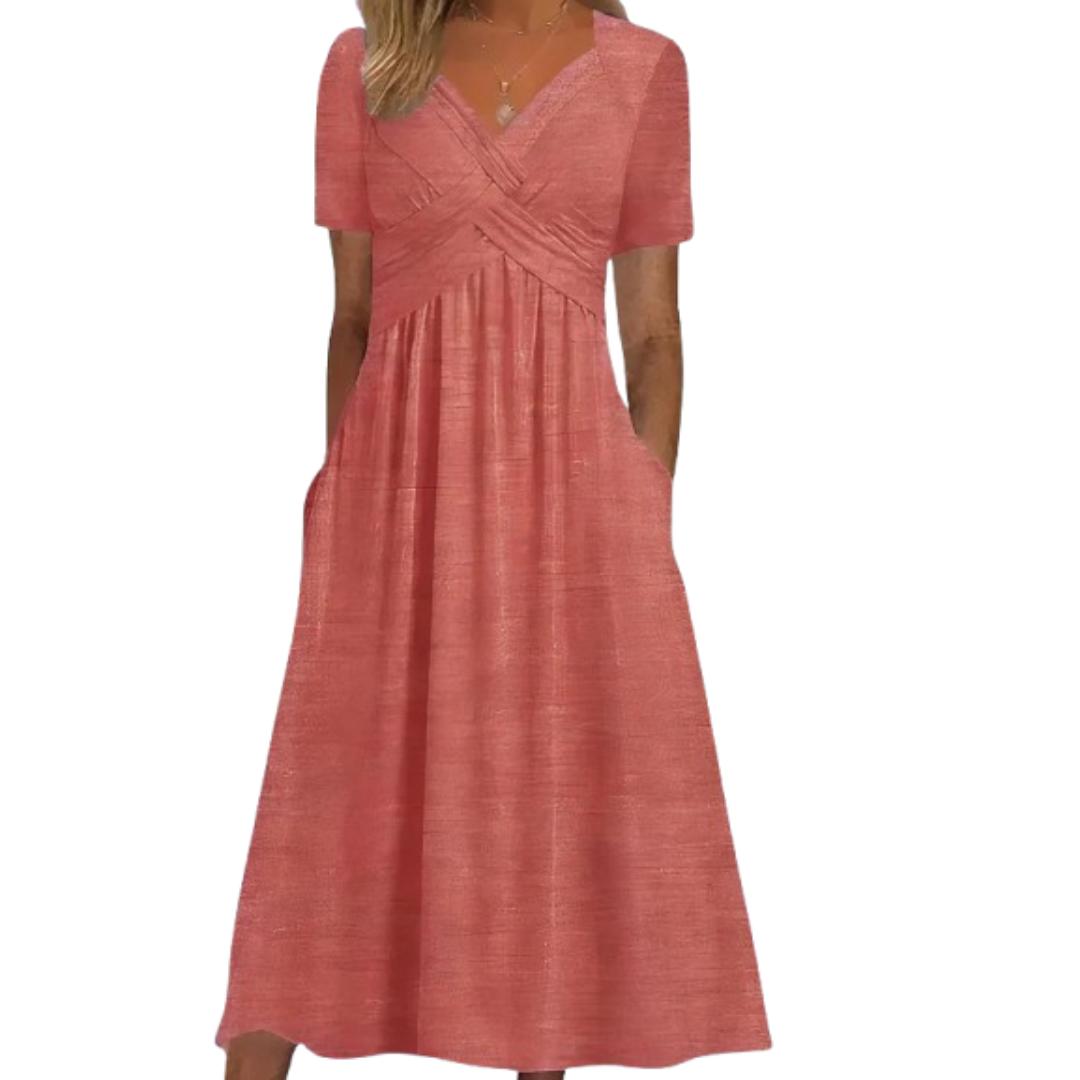 Elegant Women's V-Neck Wrap Dress