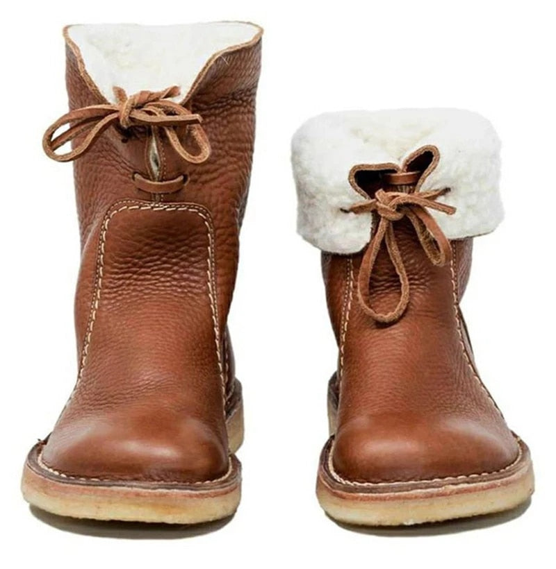 Elegant Women’s Lace-Up Winter Boots