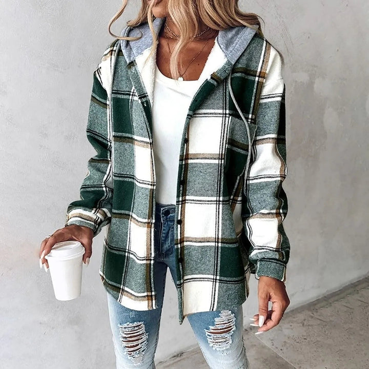 Kristen | Cozy Hooded Checked Jacket