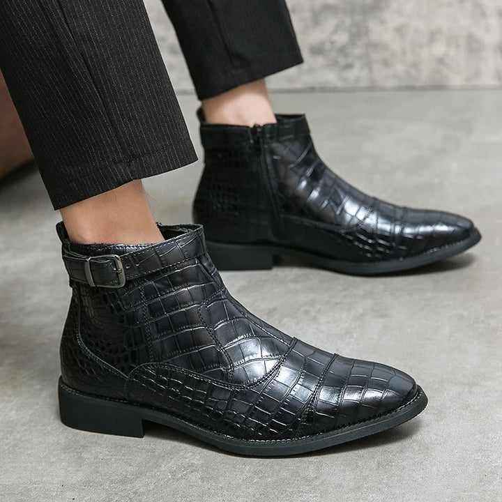 Allen | Leather Buckle Boots