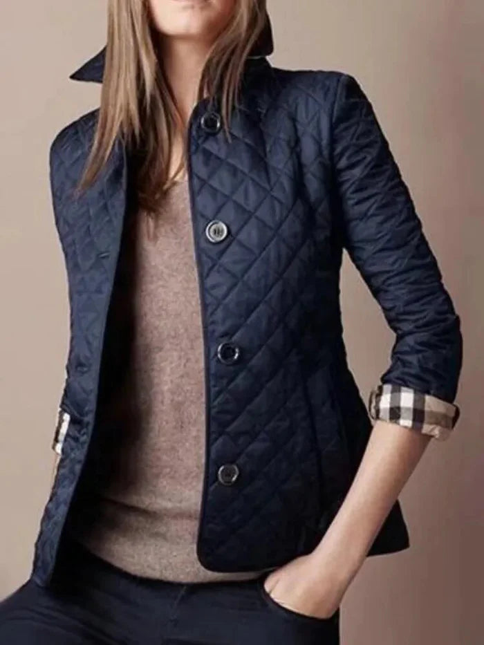 Diamond Pattern Quilted Jacket for Women