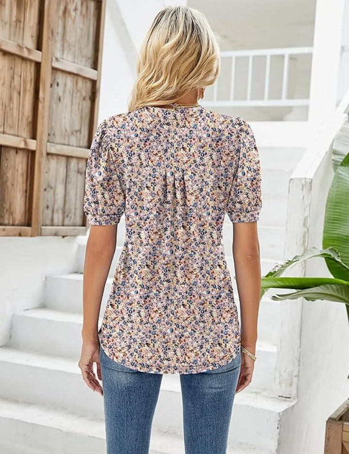 Ashtrid | Pleated Puff Sleeve Blouse