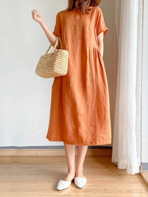 Casual Loose A-Line Midi Dress for Women