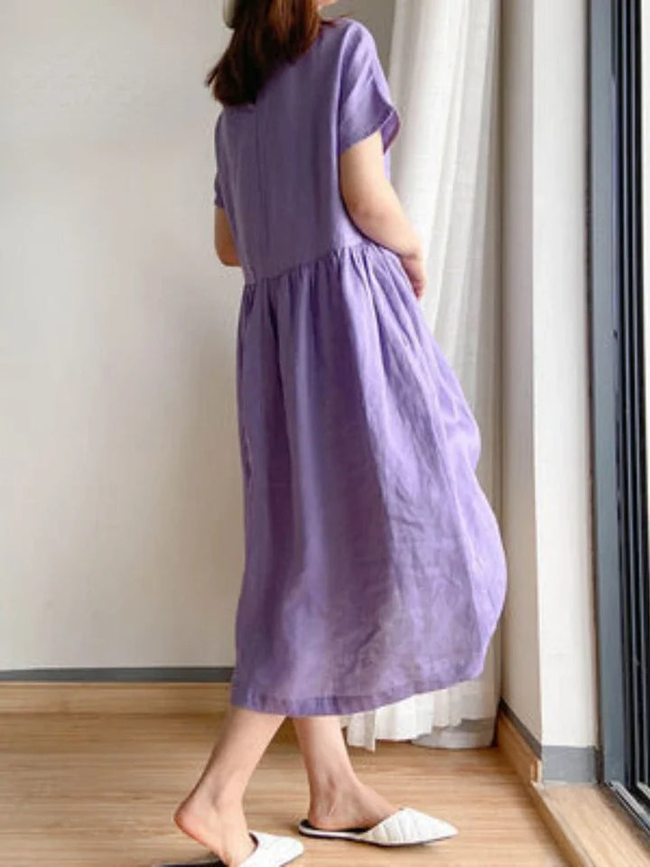 Casual Loose A-Line Midi Dress for Women