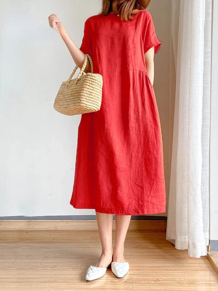 Casual Loose A-Line Midi Dress for Women