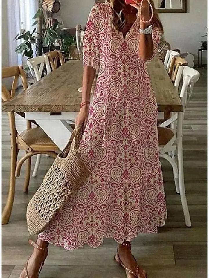 Boho Print Maxi Dress for Women