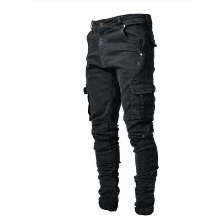 Men's Multi-Pocket Denim Cargo Pants