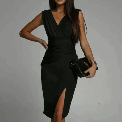 Wrap-Front Midi Dress for Women