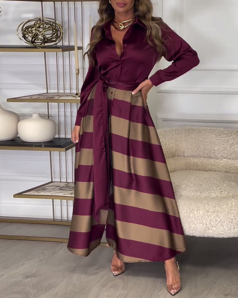 Jessibel | Striped Maxi Dress with Classic Detail