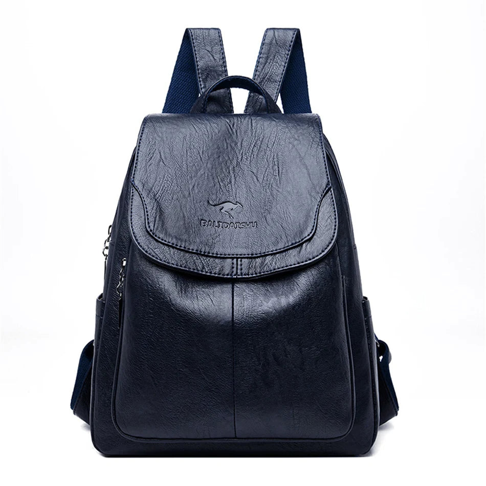 Women's Leather Casual Backpack