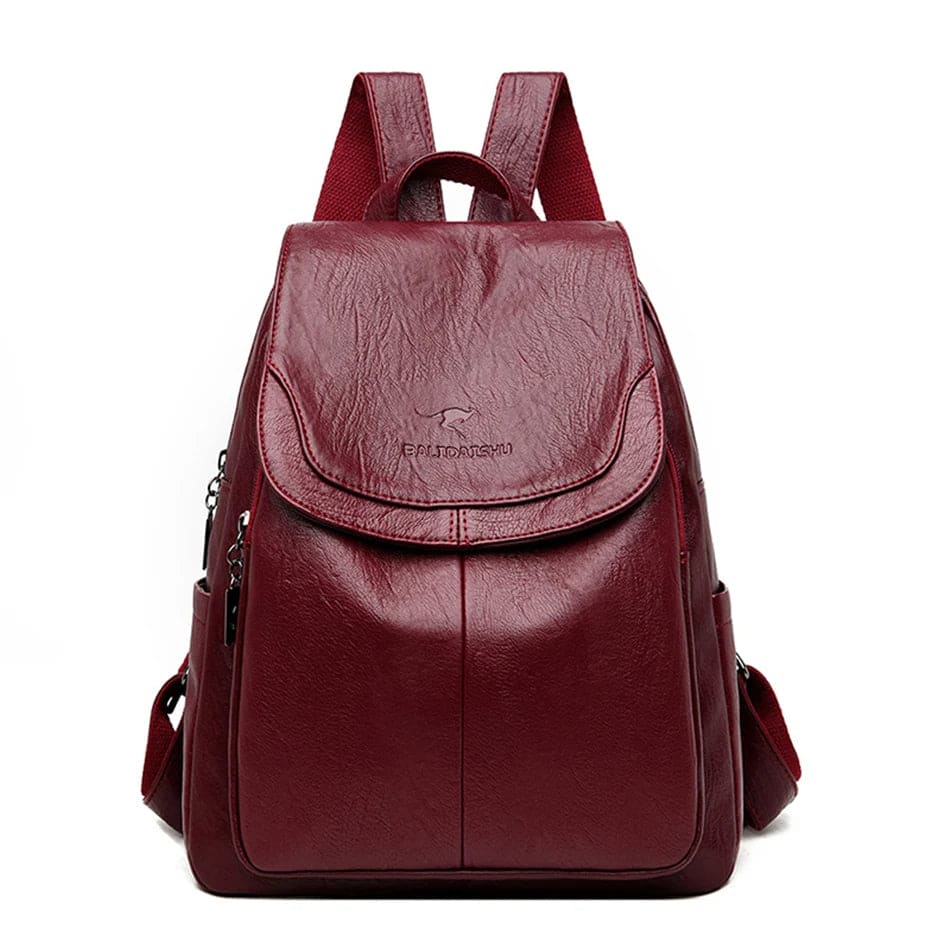 Women's Leather Casual Backpack