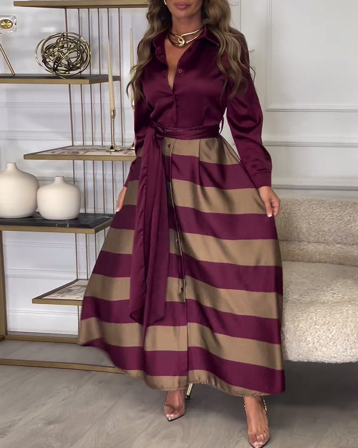 Jessibel | Striped Maxi Dress with Classic Detail