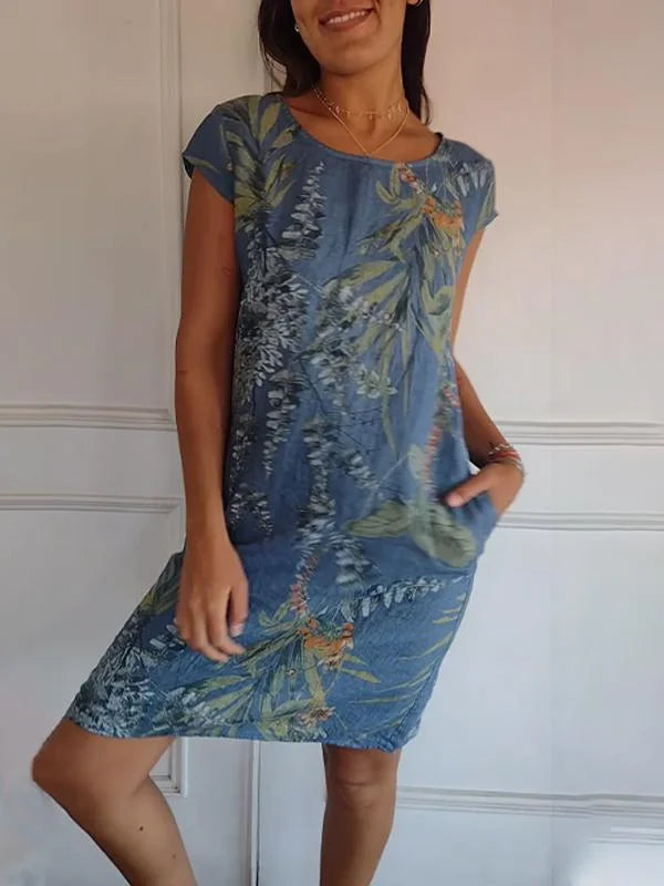 Floral Mid-Length Dress for Women