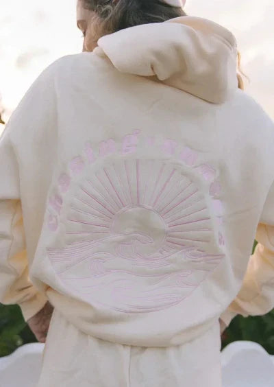 Women's Stylish Sunshine Embroidered O-Neck Hoodie