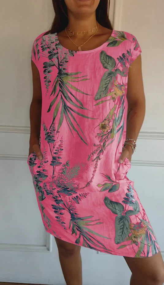 Floral Mid-Length Dress for Women