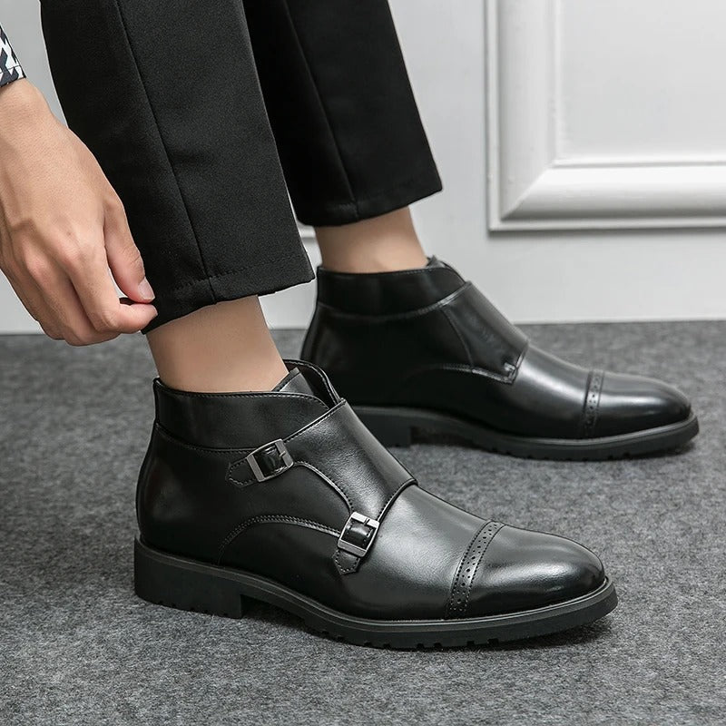 Bubby | Double Monk Buckle Leather Boots