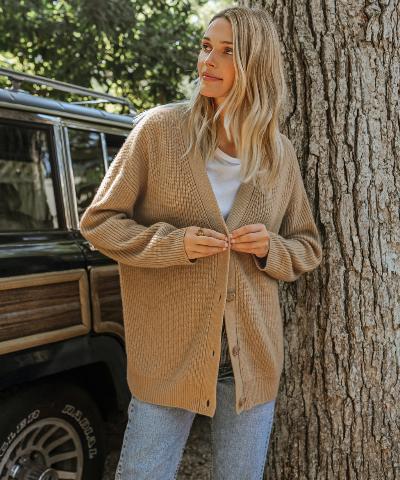 Oversized Open Front Cardigan for Women