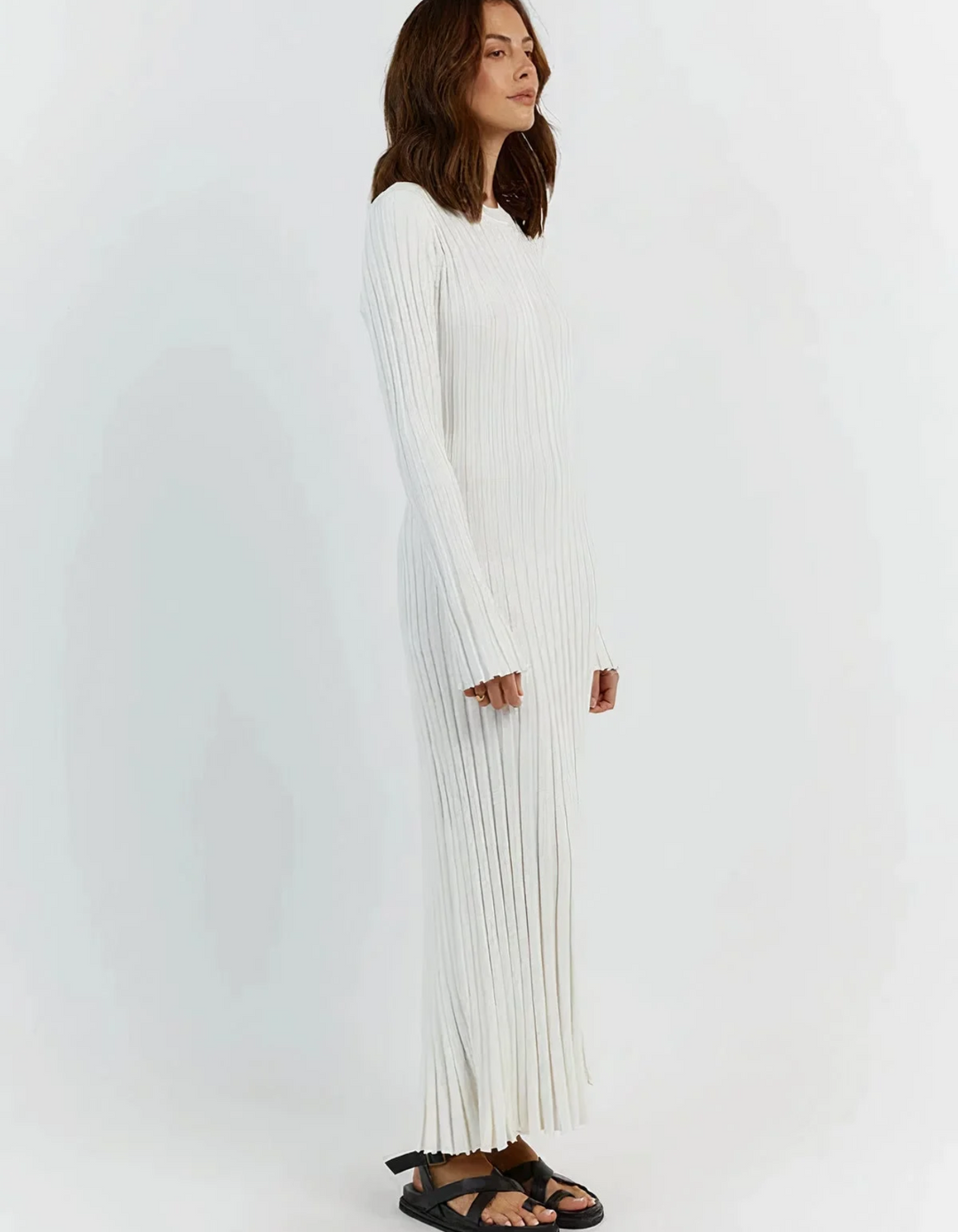 Women's Elegant Ribbed Maxi Dress