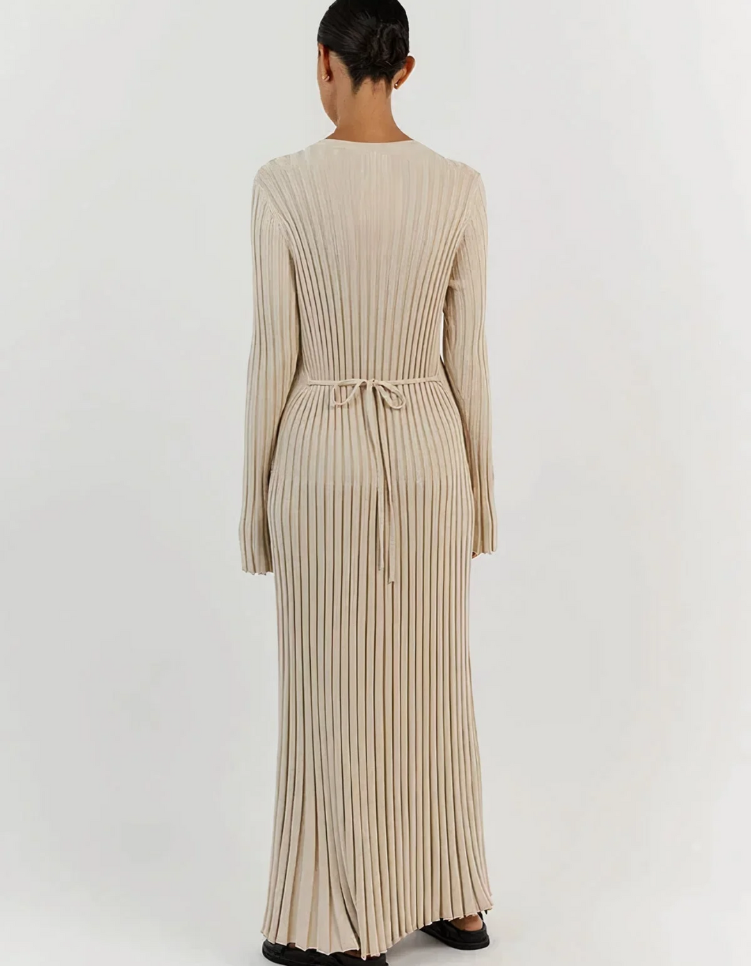 Women's Elegant Ribbed Maxi Dress