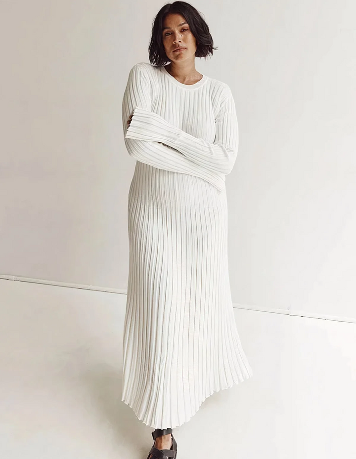 Women's Elegant Ribbed Maxi Dress